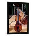 Gerahmtes Bild von Stradivari 37:Violin, by Stradivari, Cremona, 1699", Kunstdruck im hochwertigen handgefertigten Bilder-Rahmen, 50x70 cm, Schwarz matt
