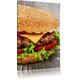 Pixxprint LFs7885_100x70 leckerer Frischer Cheeseburger mit Viel Gemüse fertig gerahmt mit Keilrahmen Kunstdruck Kein Poster Oder Plakat auf Leinwand, 100 x 70 cm