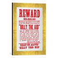 Gerahmtes Bild von American School Reward Poster for Billy the Kid (1859-81), Kunstdruck im hochwertigen handgefertigten Bilder-Rahmen, 30x40 cm, Gold raya