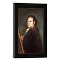 Gerahmtes Bild von Francisco Jose de G. y Lucientes Goya Selbstbildnis, Kunstdruck im hochwertigen handgefertigten Bilder-Rahmen, 30x40 cm, Schwarz matt