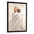 Gerahmtes Bild von Paul-César Helleu "Madame Paul Helleu and her Daughter Paulette, 1905", Kunstdruck im hochwertigen handgefertigten Bilder-Rahmen, 70x100 cm, Schwarz matt