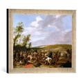 Gerahmtes Bild von Palamedes Palamedesz "Battle Scene at Lutzen between King Gustavus Adolfus of Sweden against the Troops of Wallenstein, 1632", Kunstdruck im hochwertigen handgefertigten Bilder-Rahmen, 40x30 cm, Silber raya