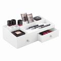 iDesign Drawers Schubladenbox | Schminkbox mit 15 Fächern & 2 Schubladen zum Sortieren von Make-Up, etc. | Schubladen Organizer auch für Büro Zubehör | Kunststoff weiß