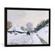 Gerahmtes Bild von Claude Monet La charrette. Route sous la neige à Honfleur, Kunstdruck im hochwertigen handgefertigten Bilder-Rahmen, 70x50 cm, Schwarz matt