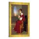 Gerahmtes Bild von Carl Christian Vogel von Vogelstein "Junge Dame mit Zeichengerät", Kunstdruck im hochwertigen handgefertigten Bilder-Rahmen, 40x60 cm, Gold raya