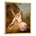 Gerahmtes Bild von Antonio Canova Amor und Psyche, Kunstdruck im hochwertigen handgefertigten Bilder-Rahmen, 100x100 cm, Gold Raya