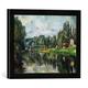 Gerahmtes Bild von Paul Cézanne Le Pont de Creteil (Pont sur la Marne, à Creteil, Kunstdruck im hochwertigen handgefertigten Bilder-Rahmen, 40x30 cm, Schwarz matt