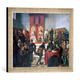 Gerahmtes Bild von Victor Manzano y Mejorada Catholic Rulers Administering Justice, 1860", Kunstdruck im hochwertigen handgefertigten Bilder-Rahmen, 40x30 cm, Silber raya