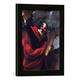 Gerahmtes Bild von Guido Reni "Moses with the Tablets of the Law", Kunstdruck im hochwertigen handgefertigten Bilder-Rahmen, 30x40 cm, Schwarz matt