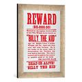 Gerahmtes Bild von American School Reward Poster for Billy the Kid (1859-81)", Kunstdruck im hochwertigen handgefertigten Bilder-Rahmen, 30x40 cm, Silber raya
