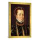 Gerahmtes Bild von Anna Boleyn Anna Boleyn/zeitgen.Gemälde, Kunstdruck im hochwertigen handgefertigten Bilder-Rahmen, 50x70 cm, Gold raya