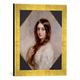 Gerahmtes Bild von Richard Buckner "A Study - a young girl in a white dress", Kunstdruck im hochwertigen handgefertigten Bilder-Rahmen, 30x40 cm, Gold raya