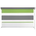 mydeco® Duo-Rollo Fensterrollo Klemmfix ohne Bohren, Farbe Triple: Weiß, Grün, Grau 80 x 160 cm Seitenzugrollo Doppelrollo inkl. Klemmträger