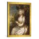 Gerahmtes Bild von Thomas Gainsborough Bildnis Mrs.Thomas Hibbert, Kunstdruck im hochwertigen handgefertigten Bilder-Rahmen, 50x70 cm, Gold Raya
