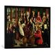 Gerahmtes Bild von Gerard David "The Marriage Feast at Cana, c.1500-03", Kunstdruck im hochwertigen handgefertigten Bilder-Rahmen, 80x60 cm, Schwarz matt