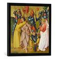 Gerahmtes Bild von Rueland Frueauf der Ältere Passionsaltar. Um 1470-1480. Der Verrat des Judas, Kunstdruck im hochwertigen handgefertigten Bilder-Rahmen, 50x50 cm, Schwarz matt