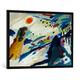 Gerahmtes Bild von Wassily Kandinsky "Romantische Landschaft", Kunstdruck im hochwertigen handgefertigten Bilder-Rahmen, 100x70 cm, Schwarz matt