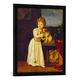 Gerahmtes Bild von Tizian Clarissa Strozzi im Alter von 2 Jahren, Kunstdruck im hochwertigen handgefertigten Bilder-Rahmen, 50x70 cm, Schwarz matt