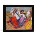 Gerahmtes Bild von Edgar Degas Russische Tänzerinnen, Kunstdruck im hochwertigen handgefertigten Bilder-Rahmen, 40x30 cm, Schwarz matt
