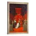 Gerahmtes Bild von Jean Auguste Dominique Ingres "Der Herzog von Alba in Santa Gudula, Brüssel", Kunstdruck im hochwertigen handgefertigten Bilder-Rahmen, 50x70 cm, Silber Raya
