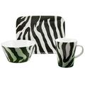 Creatable 15743, Serie WILD Animals Zebra, 3 teilig Frühstücksset, Porzellan, Mehrfarbig, 28 x 21 x 19 cm, 3-Einheiten
