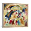 Gerahmtes Bild von Wassily Kandinsky Landschaft mit Kirche - Landschaft mit roten Flecken I, Kunstdruck im hochwertigen handgefertigten Bilder-Rahmen, 70x50 cm, Silber Raya