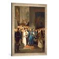 Gerahmtes Bild von Philipp Foltz "Abschied König Ottos vom Münchner Hof 1832", Kunstdruck im hochwertigen handgefertigten Bilder-Rahmen, 50x70 cm, Silber Raya