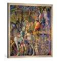 Gerahmtes Bild von Andrea Mantegna "Triumphzug Caesars. (Kopie nach Gioc.Dondi). Bild IX", Kunstdruck im hochwertigen handgefertigten Bilder-Rahmen, 70x70 cm, Silber Raya