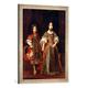 Gerahmtes Bild von Sebastiano Bombelli Erbprinz Max Emanuel II und Maria Anna von Bayern als Kinder, Kunstdruck im hochwertigen handgefertigten Bilder-Rahmen, 50x70 cm, Silber Raya