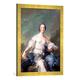 Gerahmtes Bild von Jean Marc NattierDie Marquise de Baglion als Flora, Kunstdruck im hochwertigen handgefertigten Bilder-Rahmen, 50x70 cm, Gold Raya