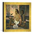 Gerahmtes Bild von Paul Gauguin EIAHA OHIPA - Nicht arbeiten, Kunstdruck im hochwertigen handgefertigten Bilder-Rahmen, 30x30 cm, Gold Raya