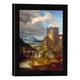 Gerahmtes Bild von Théodore Géricault Landschaft mit römischem Grabmal - Der Morgen, Kunstdruck im hochwertigen handgefertigten Bilder-Rahmen, 30x30 cm, Schwarz matt