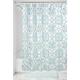 iDesign Kenzie Floral Duschvorhang | 183,0 cm x 183,0 cm großer Dusche Vorhang | Duschvorhang mit Ösen und tollem Muster | auch für Eckbadewannen | Polyester türkis