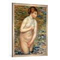 Gerahmtes Bild von Auguste Renoir "Weiblicher Akt im Wasser", Kunstdruck im hochwertigen handgefertigten Bilder-Rahmen, 70x100 cm, Silber Raya