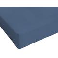 Italian Bed Linen Spannbetttuch, einfarbig, 100 % Baumwolle A UNA Piazza e Mezza (120 x 200 cm) Avio