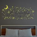 Walplus Valentines Combo-I Love You Zitat mit Mond & Sterne Glow in Dark-Home Dekoration, 107cm x 46cm, Multi-Farbe