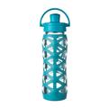 Lifefactory 16356 Glas-Trinkflasche mit Active Flip Cap, ultramarine, 650 ml