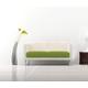 Italian Bed Linen Paar Sitzbezüge für Sofa Stoff Bi A Struktur glatt, Polyester 50/75 x 50/70 cm Apfelgrün