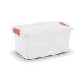 Kis 8563000 0719 01 Aufbewahrungsbox K Latch Box, 43 L, Plastik, transparent/orange, 59 x 39 x 28 cm