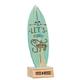 Miss Wood Woody Surf-Board – Mini Tablita aus Holz, Inklusive Ständer mit Design Let 's Go Surfing, blau