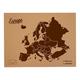 Miss Wood Woody Map L – Karte der Welt-Kork mit Europa, braun