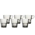 Leonardo 049678 Senso Set 6 Kaffeetasse basalto, Glas, grau, 8.00 x 11.10 x 9.40 cm, 6 Einheiten