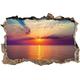 Pixxprint 3D_WD_2542_62x42 Meer mit Sonnenuntergang Wanddurchbruch 3D Wandtattoo, Vinyl, bunt, 62 x 42 x 0,02 cm