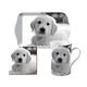 Creative Tops Pet Ecke Tee Tasse/Untersetzer/Tablett GESCHENK SET, grau, 3-teilig, keramik, grau, 21.000x7.800x0.475 cm