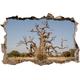 Pixxprint 3D_WD_S1280_62x42 außergewöhnlicher Baum in der Savanne Wanddurchbruch 3D Wandtattoo, Vinyl, bunt, 62 x 42 x 0,02 cm