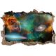 Pixxprint 3D_WD_S2461_92x62 Traumhafte Bunte Galaxie Wanddurchbruch 3D Wandtattoo, Vinyl, Bunt, 92 x 62 x 0,02 cm