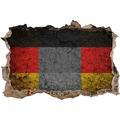 Pixxprint 3D_WD_4982_92x62 Fahne von Deutschland Wanddurchbruch 3D Wandtattoo, Vinyl, Schwarz/weiß, 92 x 62 x 0,02 cm