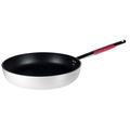 Pentole Agnelli Linie Cookware System Bratpfanne Induktion Senkkopf Hohe mit Griff Cool, Rot 24 cm Silber/Rot