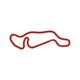 Racetrackart RTA-10042-RD-46 Rennstreckenkontur Atlantic Motorsports Park, Holz, Rot, 45 x 46 x 2,1 cm