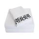 Superior Super Weiches Licht Gewicht knitterfrei-Bettlaken-Set mit floraler Spitze Stickerei Kissenbezügen in Geschenk-Box, 100% gebürstete Mikrofaser, weiß/schwarz, 4-teilig